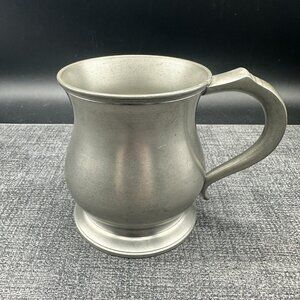 Crown & Rose Cast Pewter Small Tankard Mug 3.5" Made in England Vintage 1960s